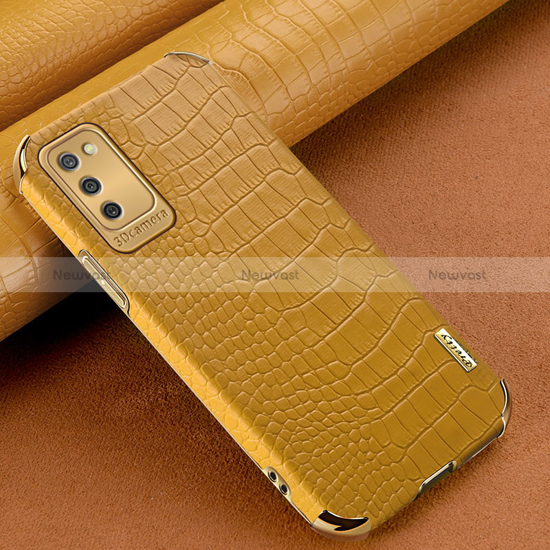 Soft Luxury Leather Snap On Case Cover for Samsung Galaxy M02s Yellow