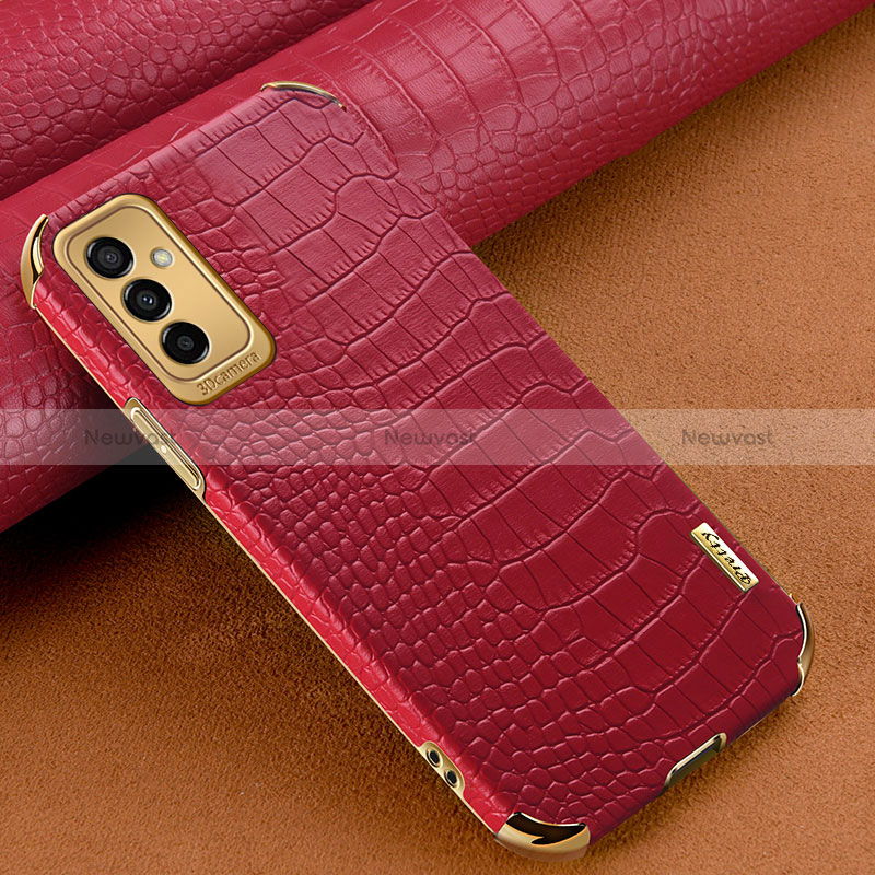 Soft Luxury Leather Snap On Case Cover for Samsung Galaxy M23 5G Red