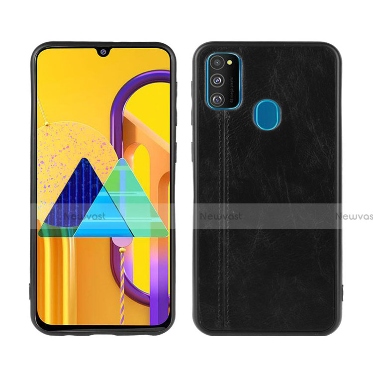 Soft Luxury Leather Snap On Case Cover for Samsung Galaxy M30s Black