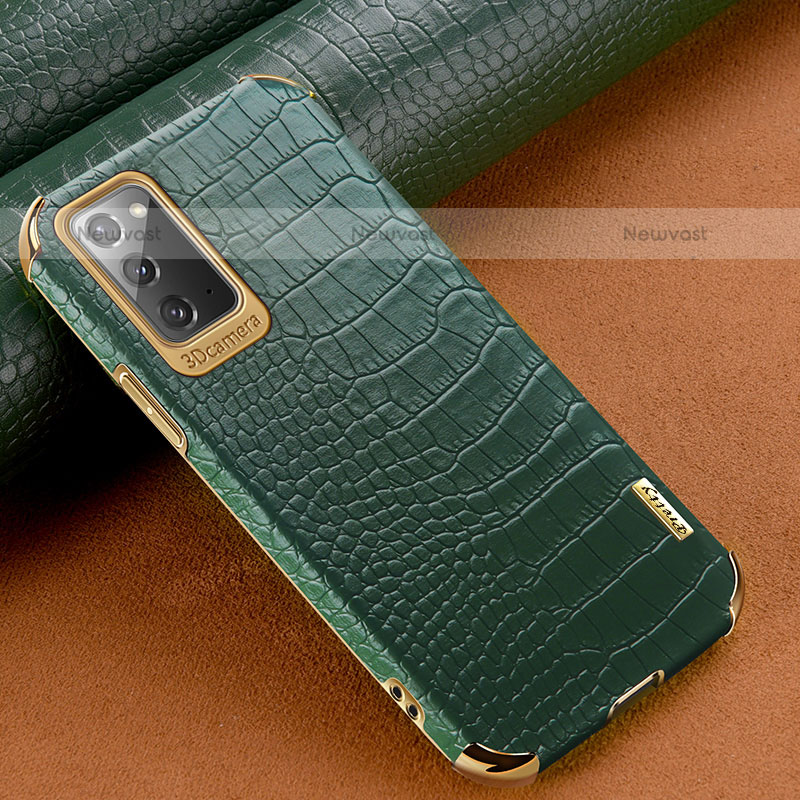 Soft Luxury Leather Snap On Case Cover for Samsung Galaxy Note 20 5G Green