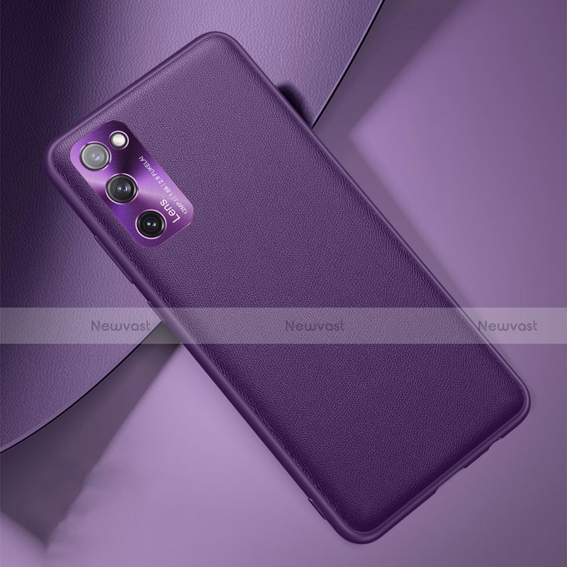 Soft Luxury Leather Snap On Case Cover for Samsung Galaxy S20 FE 2022 5G Purple