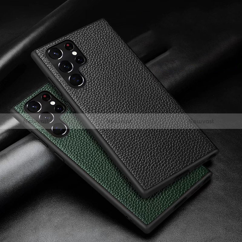 Soft Luxury Leather Snap On Case Cover for Samsung Galaxy S24 Ultra 5G