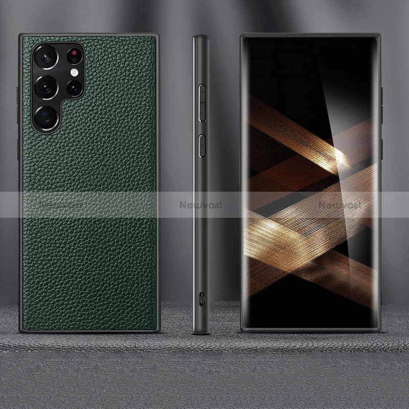 Soft Luxury Leather Snap On Case Cover for Samsung Galaxy S24 Ultra 5G