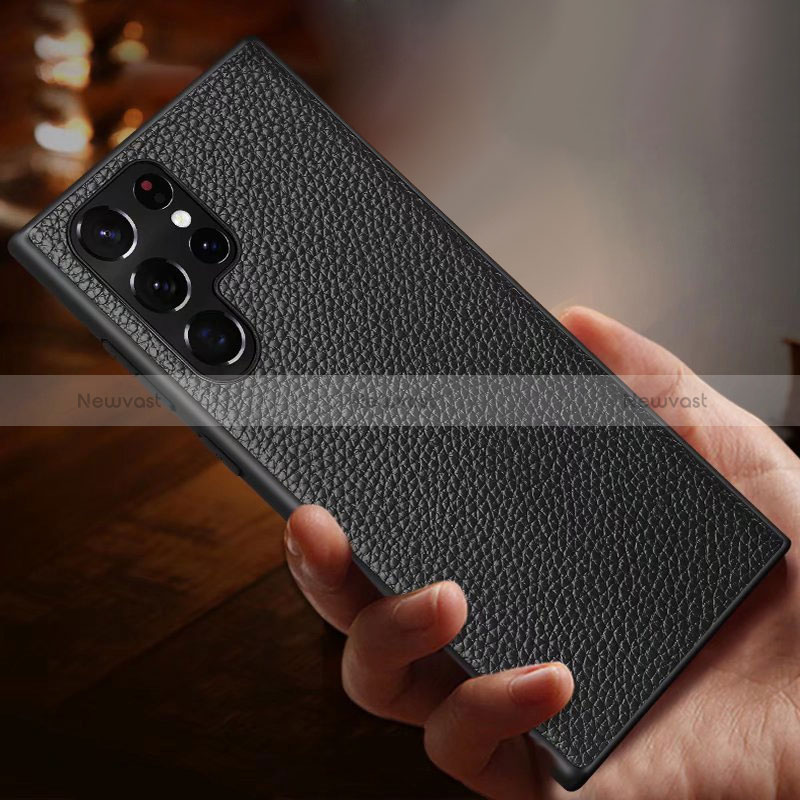 Soft Luxury Leather Snap On Case Cover for Samsung Galaxy S24 Ultra 5G