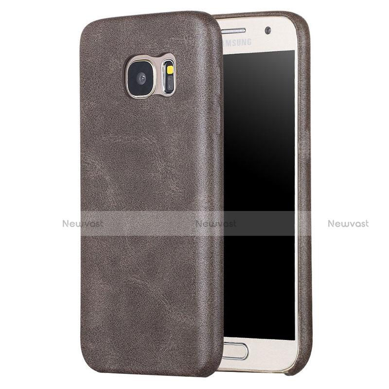 Soft Luxury Leather Snap On Case Cover for Samsung Galaxy S7 G930F G930FD Brown