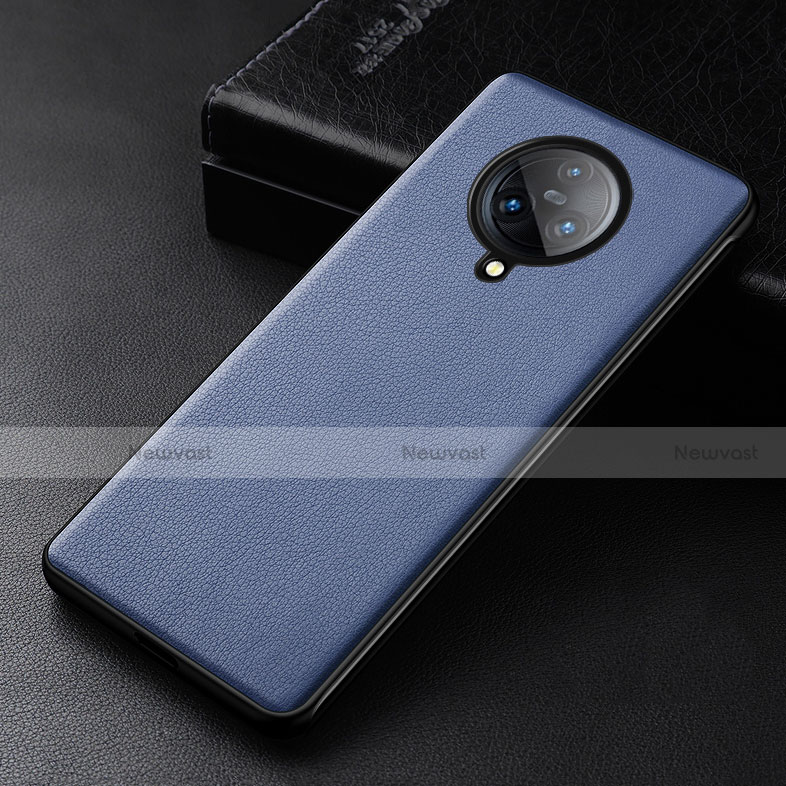 Soft Luxury Leather Snap On Case Cover for Vivo Nex 3 Blue