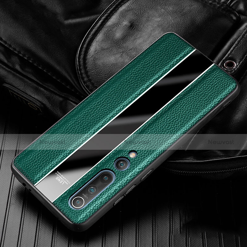 Soft Luxury Leather Snap On Case Cover for Xiaomi Mi 10 Green