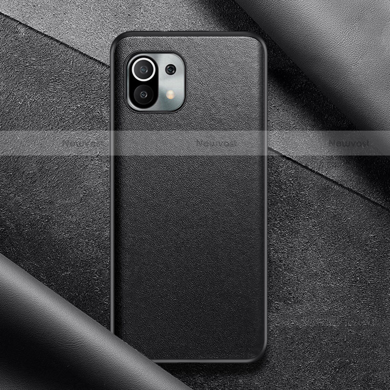 Soft Luxury Leather Snap On Case Cover for Xiaomi Mi 11 5G Black