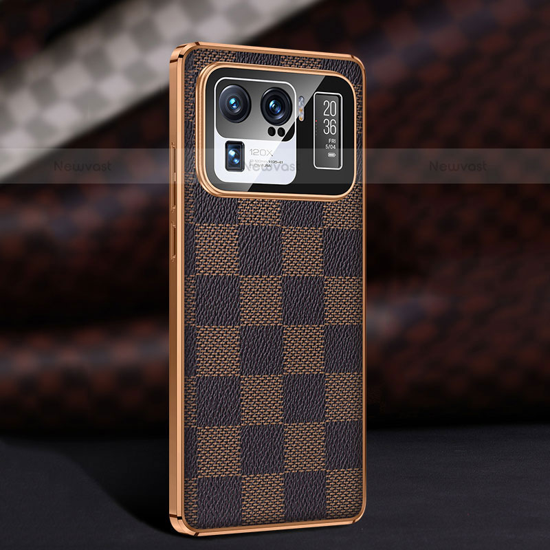 Soft Luxury Leather Snap On Case Cover for Xiaomi Mi 11 Ultra 5G Brown