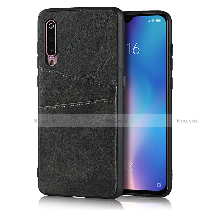 Soft Luxury Leather Snap On Case Cover for Xiaomi Mi 9 Lite Black