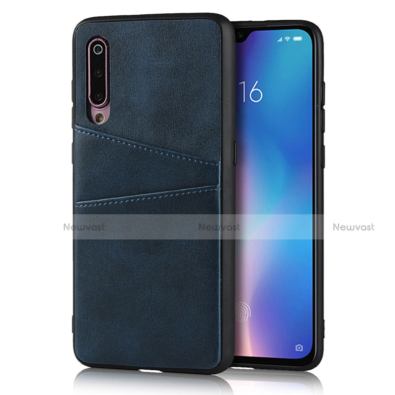 Soft Luxury Leather Snap On Case Cover for Xiaomi Mi 9 Lite Blue