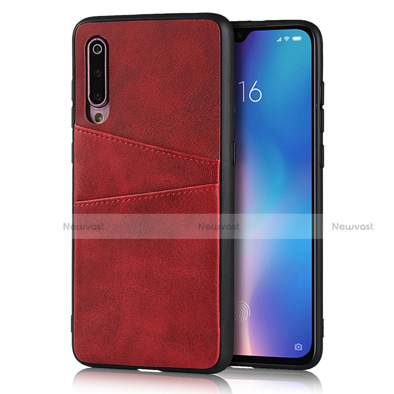 Soft Luxury Leather Snap On Case Cover for Xiaomi Mi 9 Pro 5G Red