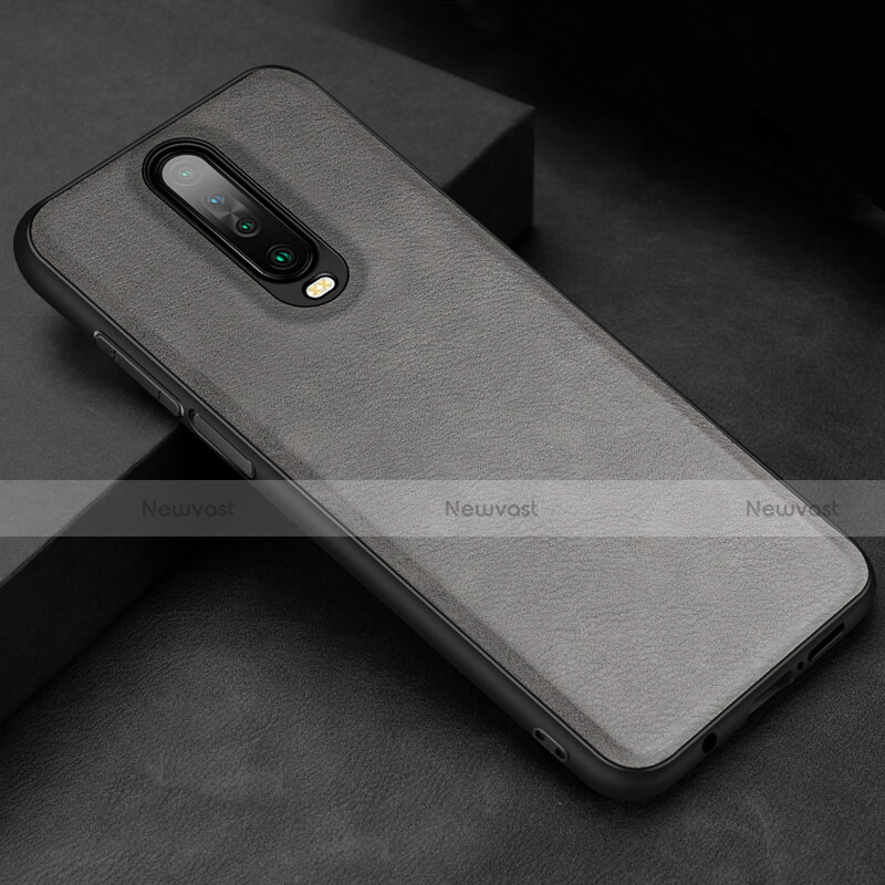 Soft Luxury Leather Snap On Case Cover for Xiaomi Redmi K30 5G Gray
