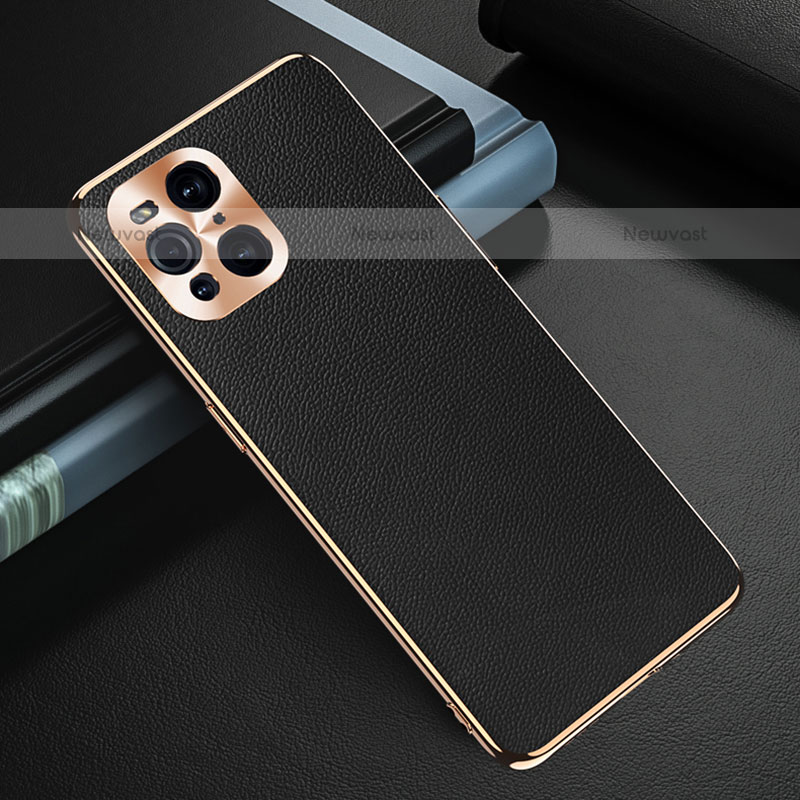 Soft Luxury Leather Snap On Case Cover GS1 for Oppo Find X3 Pro 5G Black