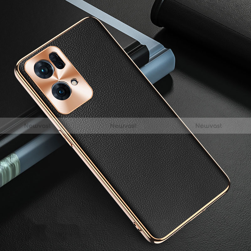 Soft Luxury Leather Snap On Case Cover GS1 for Oppo Reno7 Pro 5G Black