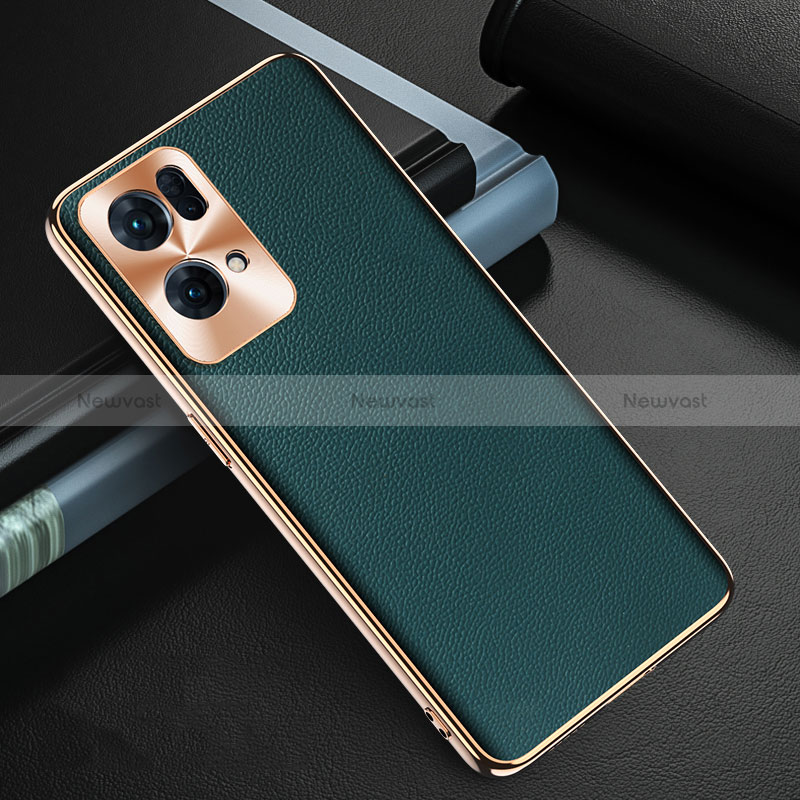 Soft Luxury Leather Snap On Case Cover GS1 for Oppo Reno7 Pro 5G Green
