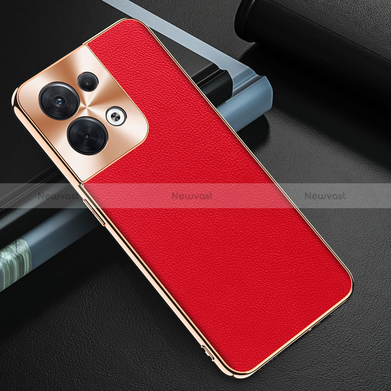 Soft Luxury Leather Snap On Case Cover GS1 for Oppo Reno8 5G Red