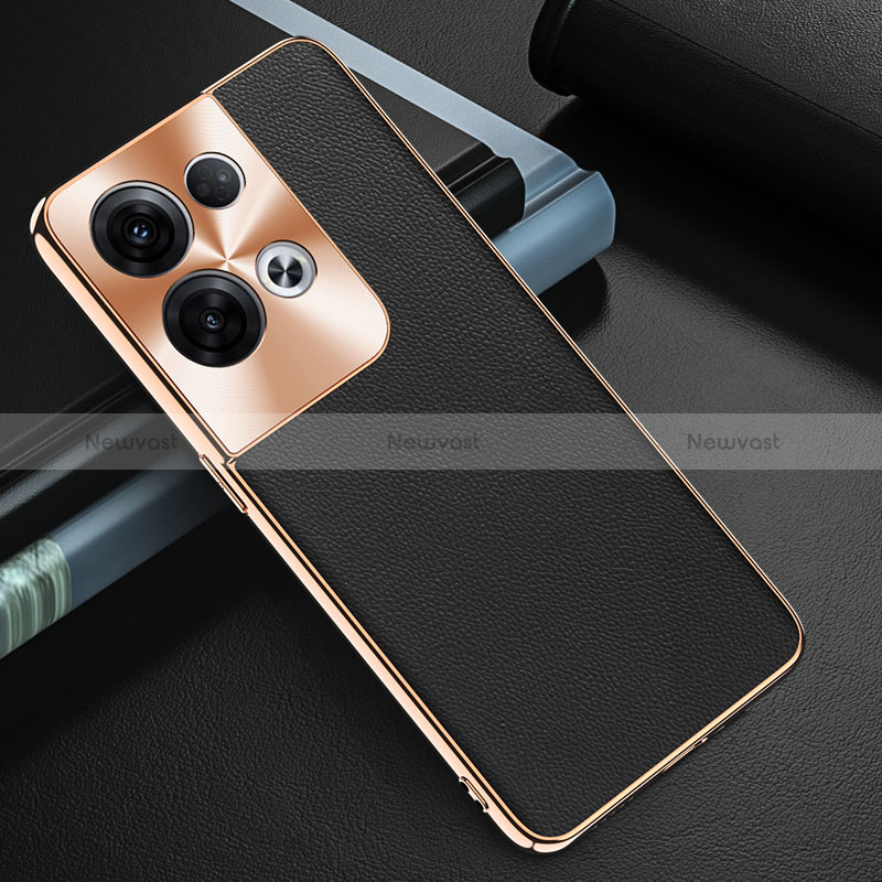 Soft Luxury Leather Snap On Case Cover GS1 for Oppo Reno8 Pro 5G Black