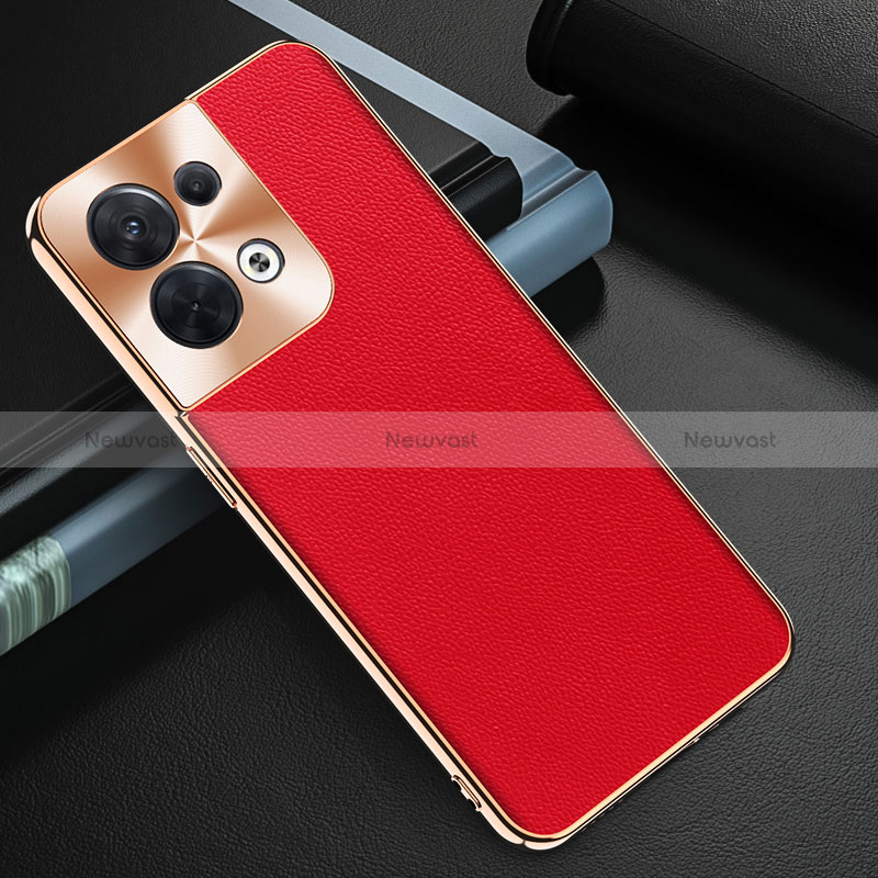 Soft Luxury Leather Snap On Case Cover GS1 for Oppo Reno9 5G Red