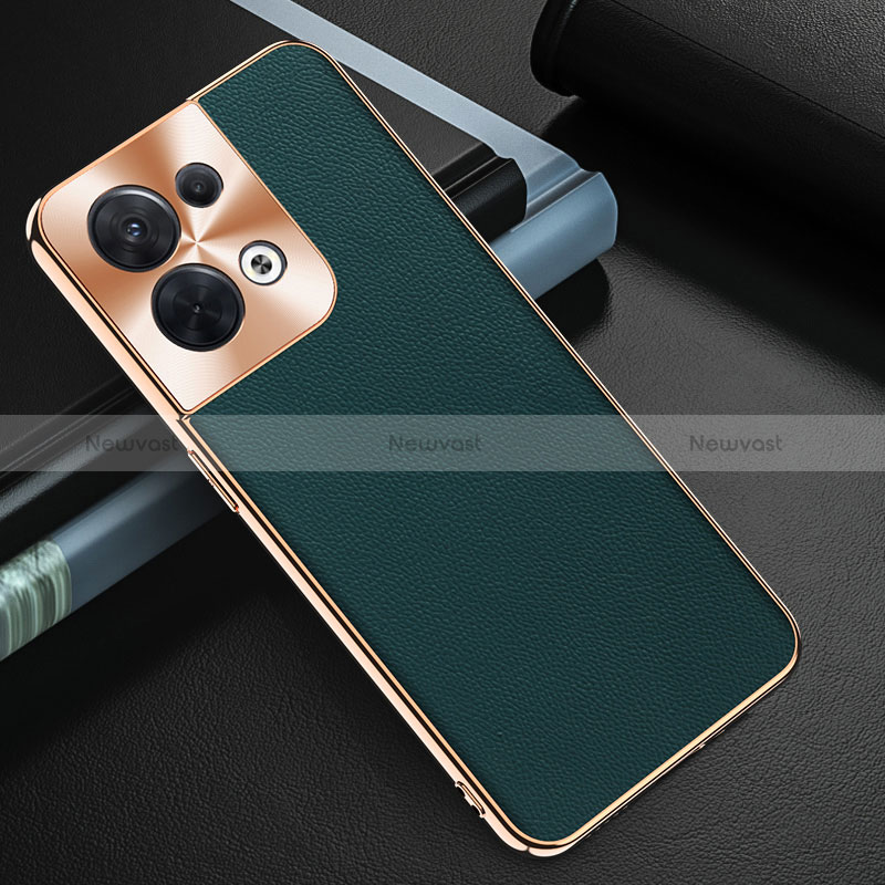 Soft Luxury Leather Snap On Case Cover GS1 for Oppo Reno9 Pro 5G Green