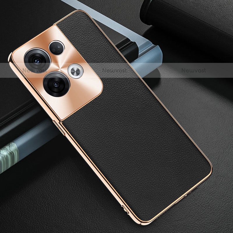 Soft Luxury Leather Snap On Case Cover GS1 for Oppo Reno9 Pro+ Plus 5G Black