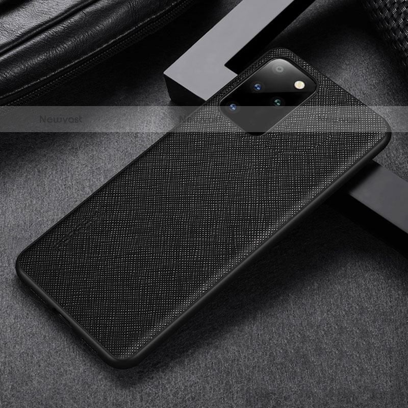 Soft Luxury Leather Snap On Case Cover GS1 for Samsung Galaxy S20 Black