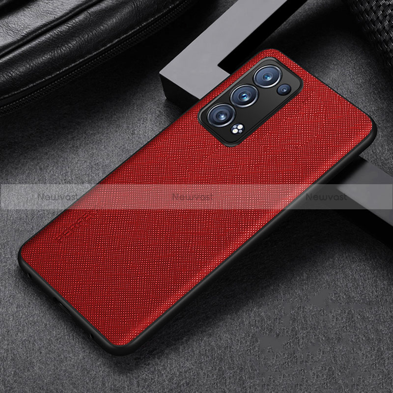 Soft Luxury Leather Snap On Case Cover GS2 for Oppo Reno6 Pro+ Plus 5G Red