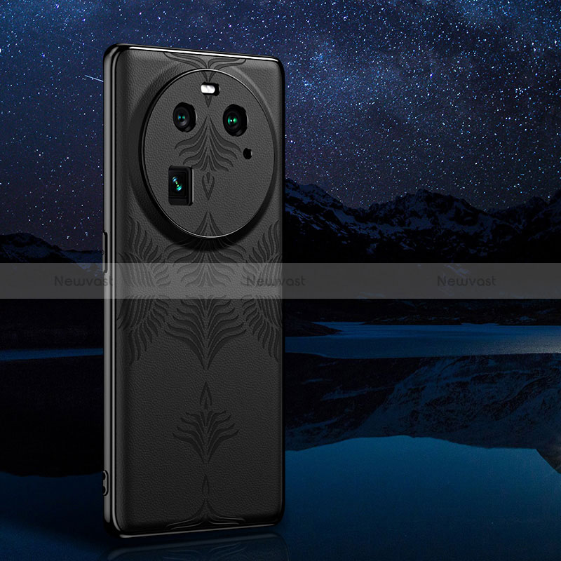 Soft Luxury Leather Snap On Case Cover GS3 for Oppo Find X6 5G Black