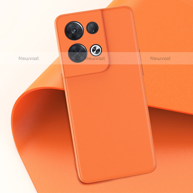 Soft Luxury Leather Snap On Case Cover GS3 for Oppo Reno9 Pro+ Plus 5G Orange