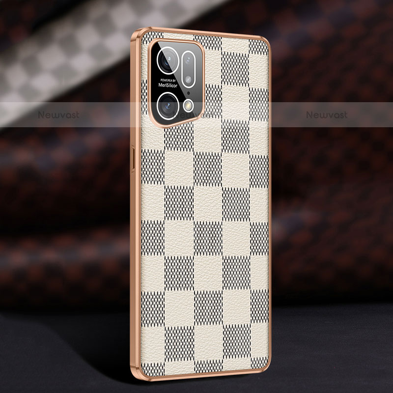 Soft Luxury Leather Snap On Case Cover JB1 for Oppo Find X5 Pro 5G