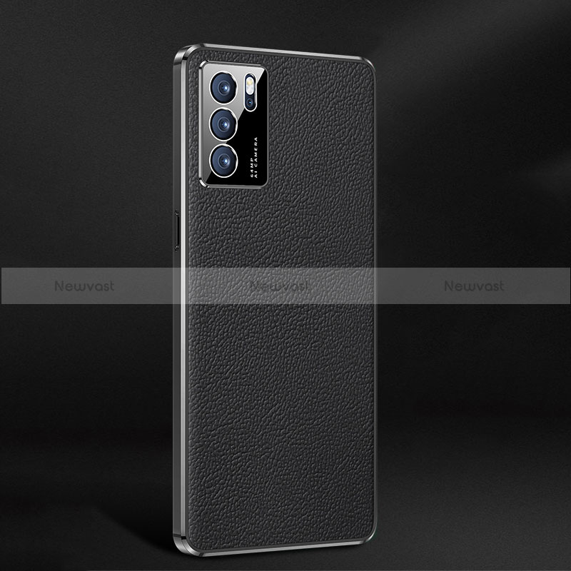 Soft Luxury Leather Snap On Case Cover JB2 for Oppo Reno6 Pro 5G India Black