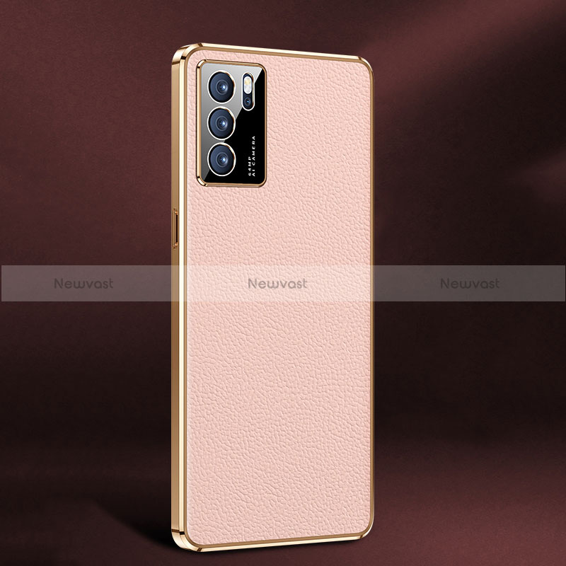 Soft Luxury Leather Snap On Case Cover JB2 for Oppo Reno6 Pro 5G India Pink