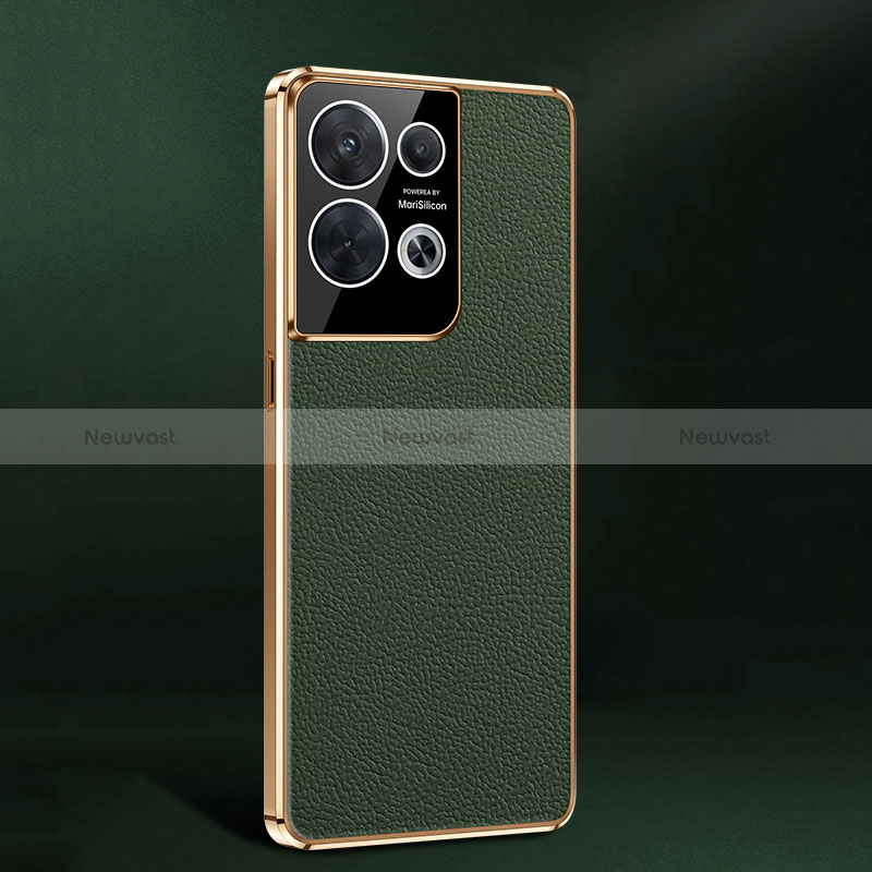 Soft Luxury Leather Snap On Case Cover JB2 for Oppo Reno8 5G Green