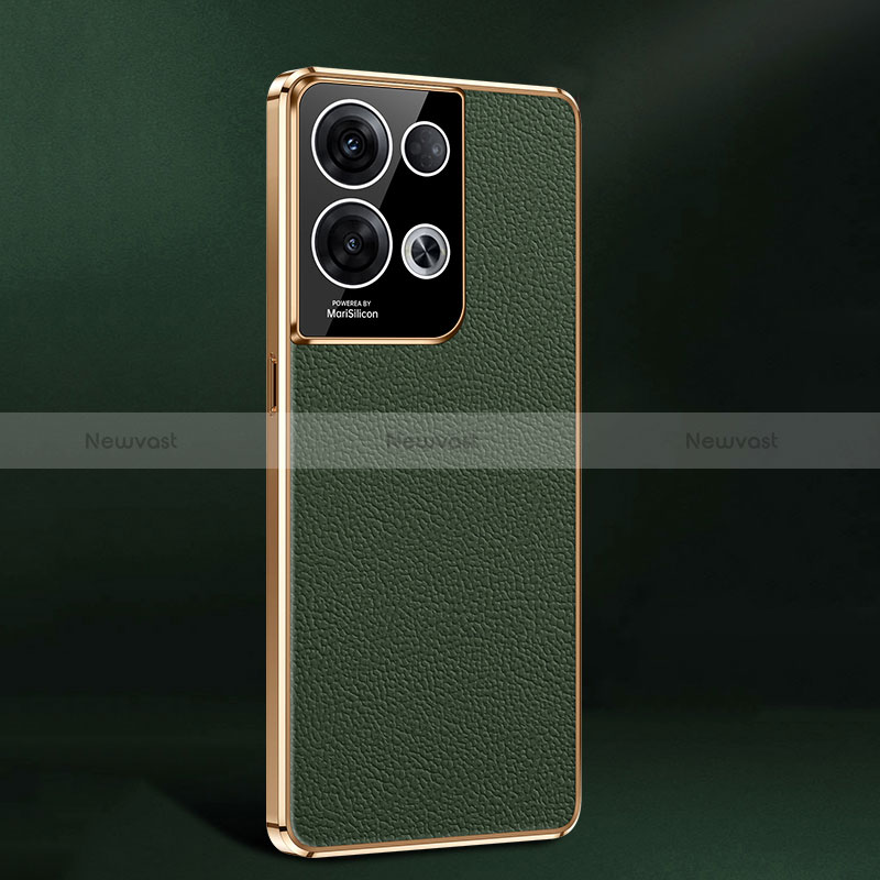Soft Luxury Leather Snap On Case Cover JB2 for Oppo Reno8 Pro 5G Green
