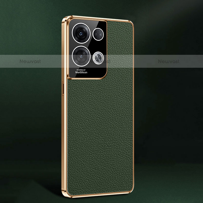 Soft Luxury Leather Snap On Case Cover JB2 for Oppo Reno9 Pro+ Plus 5G Green