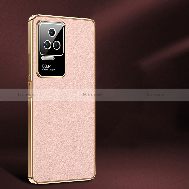 Soft Luxury Leather Snap On Case Cover JB2 for Xiaomi Poco F4 5G Pink