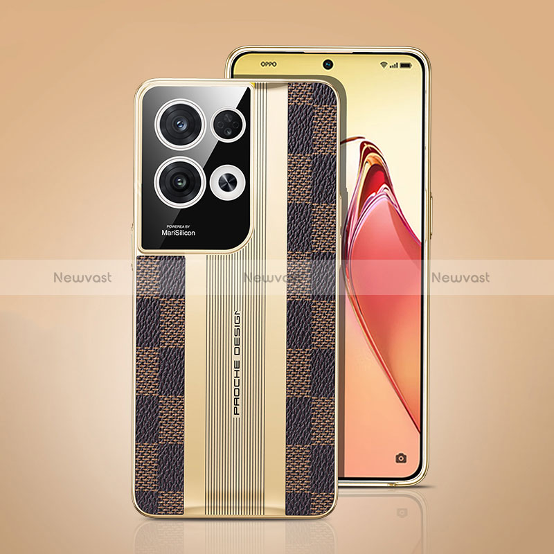 Soft Luxury Leather Snap On Case Cover JB4 for Oppo Reno8 Pro 5G Brown