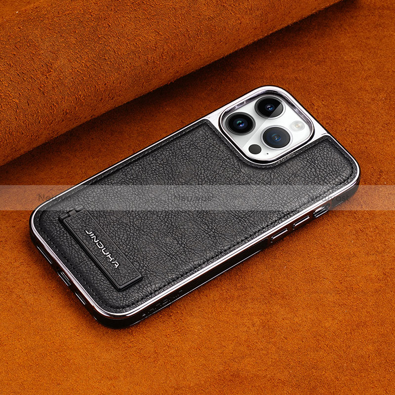 Soft Luxury Leather Snap On Case Cover JD2 for Apple iPhone 14 Pro Black