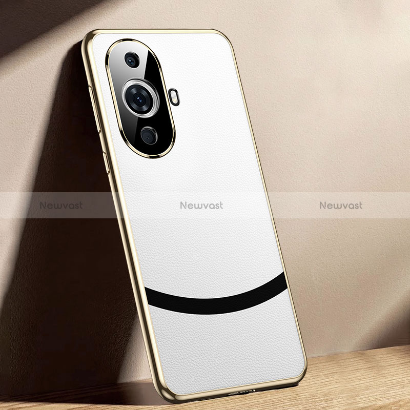 Soft Luxury Leather Snap On Case Cover JL1 for Huawei Nova 11 Pro White