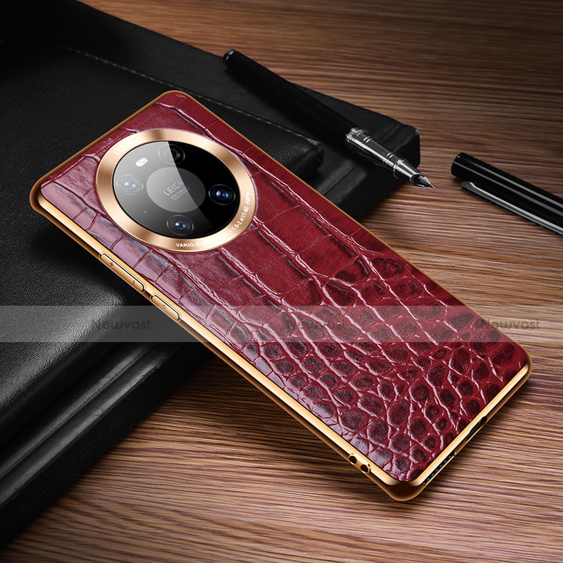 Soft Luxury Leather Snap On Case Cover K05 for Huawei Mate 40 Pro Red