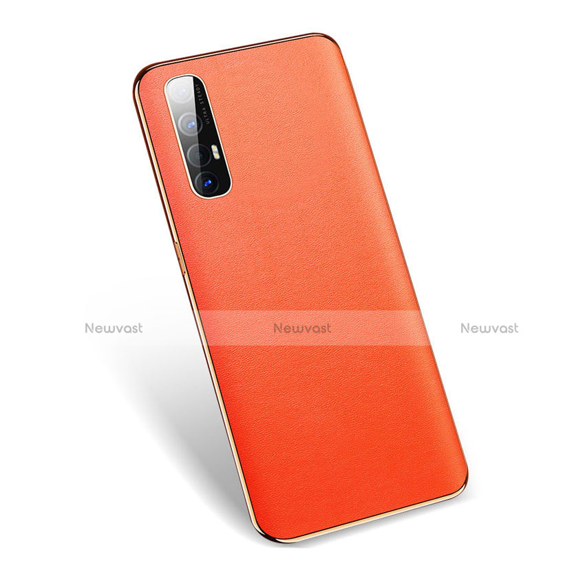 Soft Luxury Leather Snap On Case Cover L01 for Oppo Find X2 Neo Orange