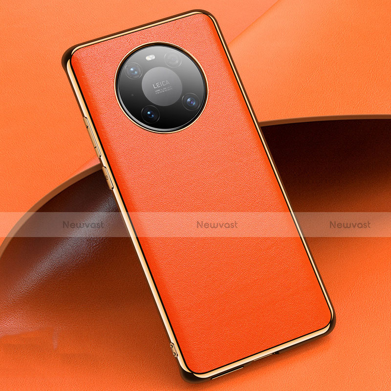 Soft Luxury Leather Snap On Case Cover L02 for Huawei Mate 40 Pro Orange
