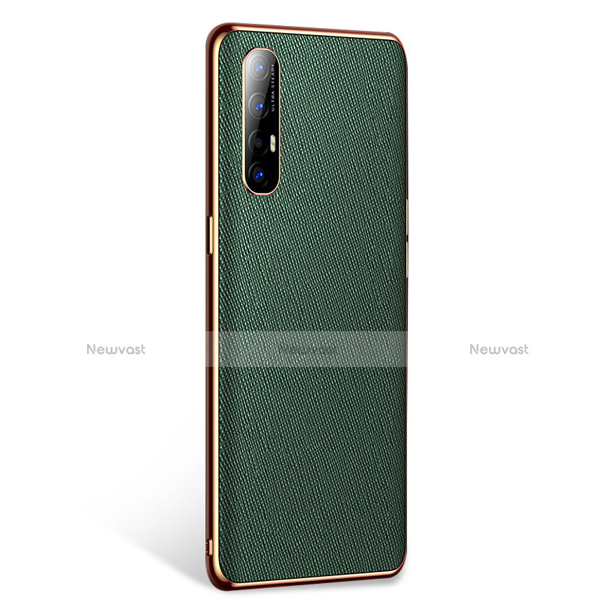 Soft Luxury Leather Snap On Case Cover L02 for Oppo Find X2 Neo Green
