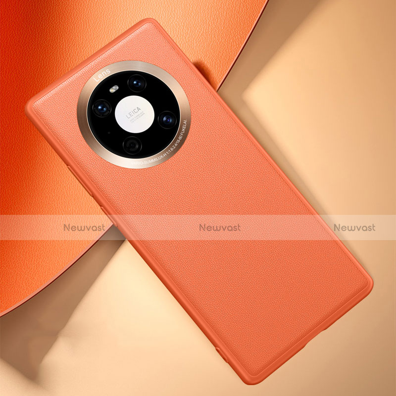 Soft Luxury Leather Snap On Case Cover L03 for Huawei Mate 40 Orange