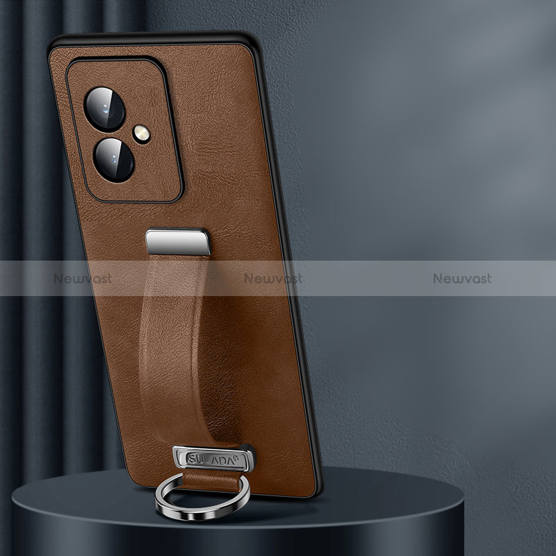 Soft Luxury Leather Snap On Case Cover LD1 for Huawei Honor 100 5G Brown