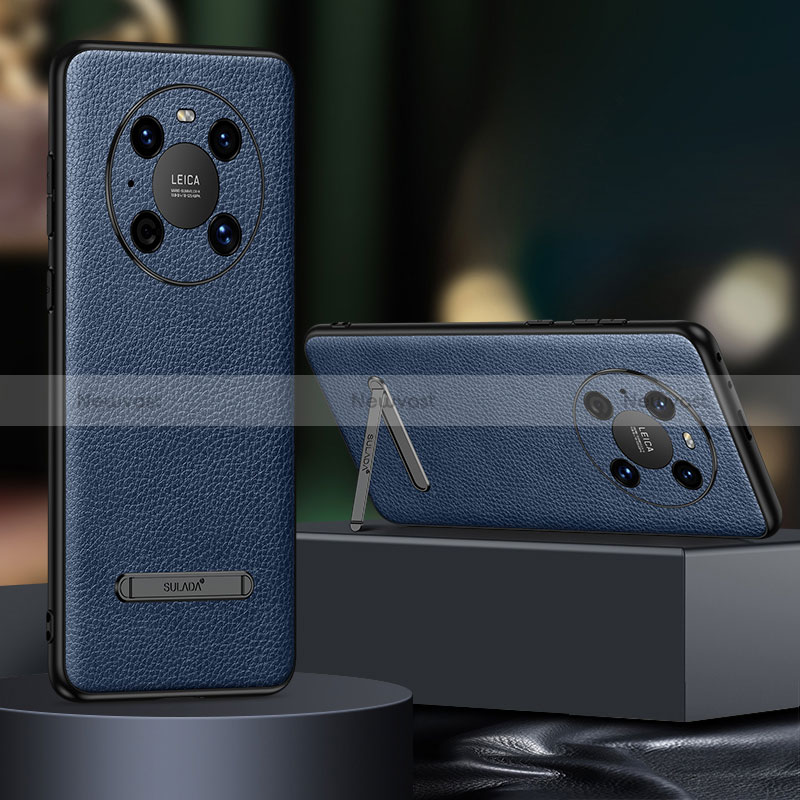 Soft Luxury Leather Snap On Case Cover LD1 for Huawei Mate 40 Pro Blue