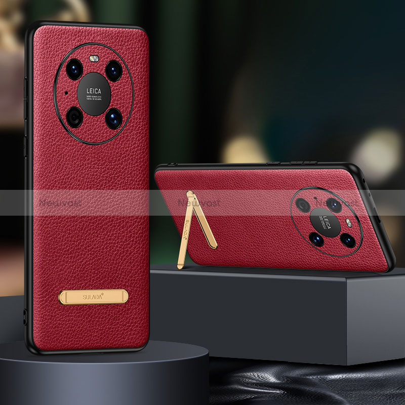 Soft Luxury Leather Snap On Case Cover LD1 for Huawei Mate 40 Pro Red