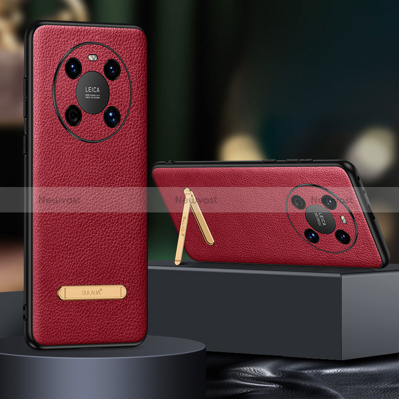 Soft Luxury Leather Snap On Case Cover LD1 for Huawei Mate 40 Red