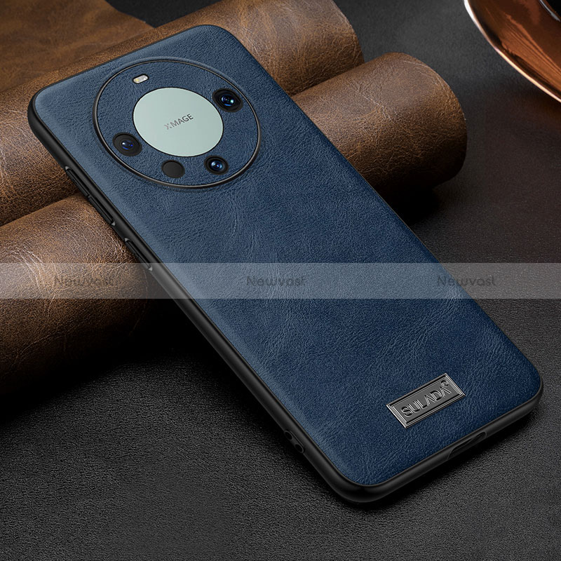 Soft Luxury Leather Snap On Case Cover LD1 for Huawei Mate 60 Pro+ Plus Blue