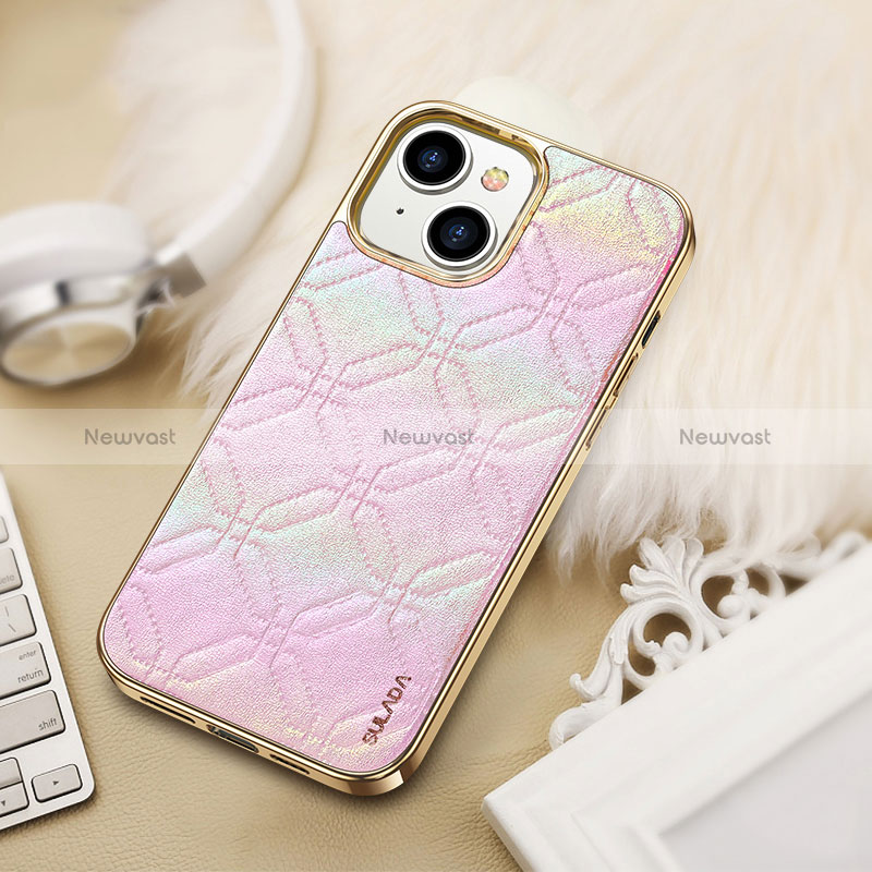 Soft Luxury Leather Snap On Case Cover LD4 for Apple iPhone 15